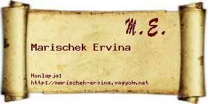Marischek Ervina névjegykártya
